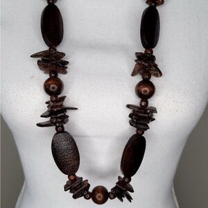 Elegant Brown Wooden Necklace